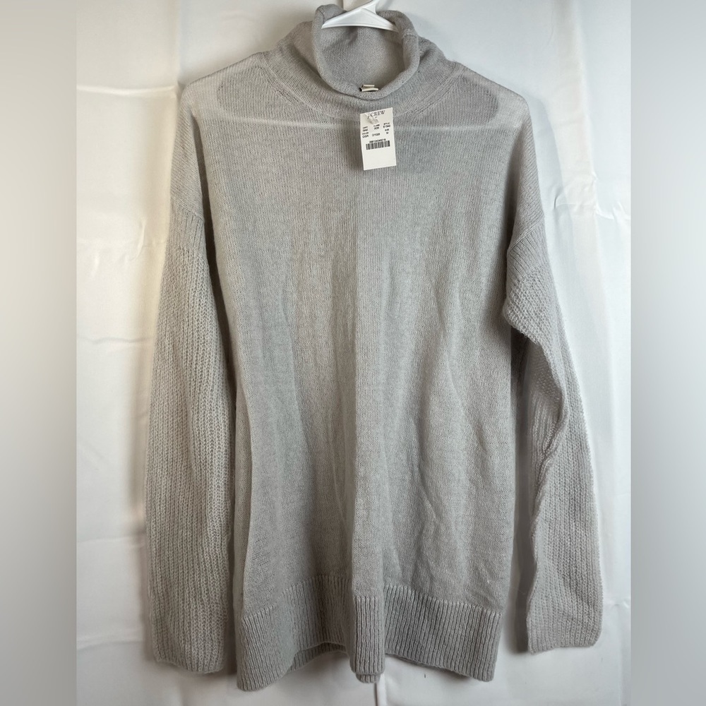 JCrew Drop Shoulder Womens Wool Blend Turtleneck Sweater Loose Knit Size M NWT